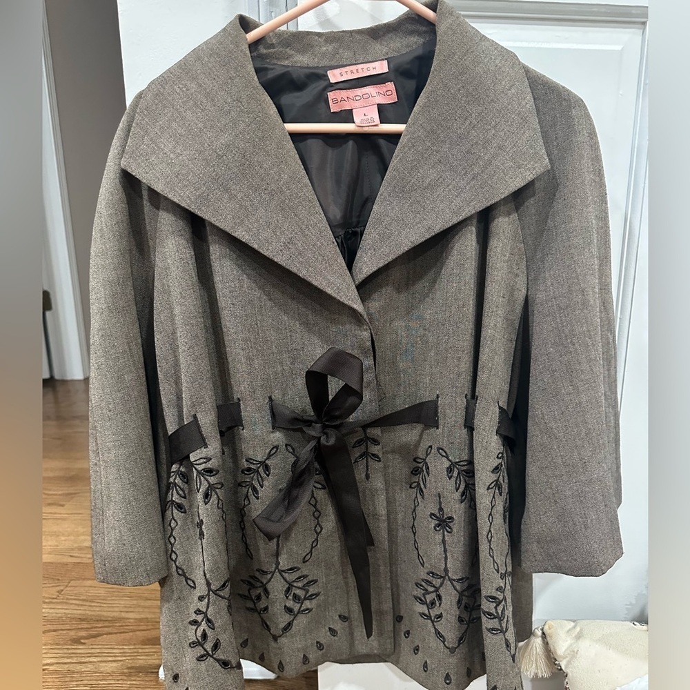 Bandolino Women's Taupe Jacket with Embroidery